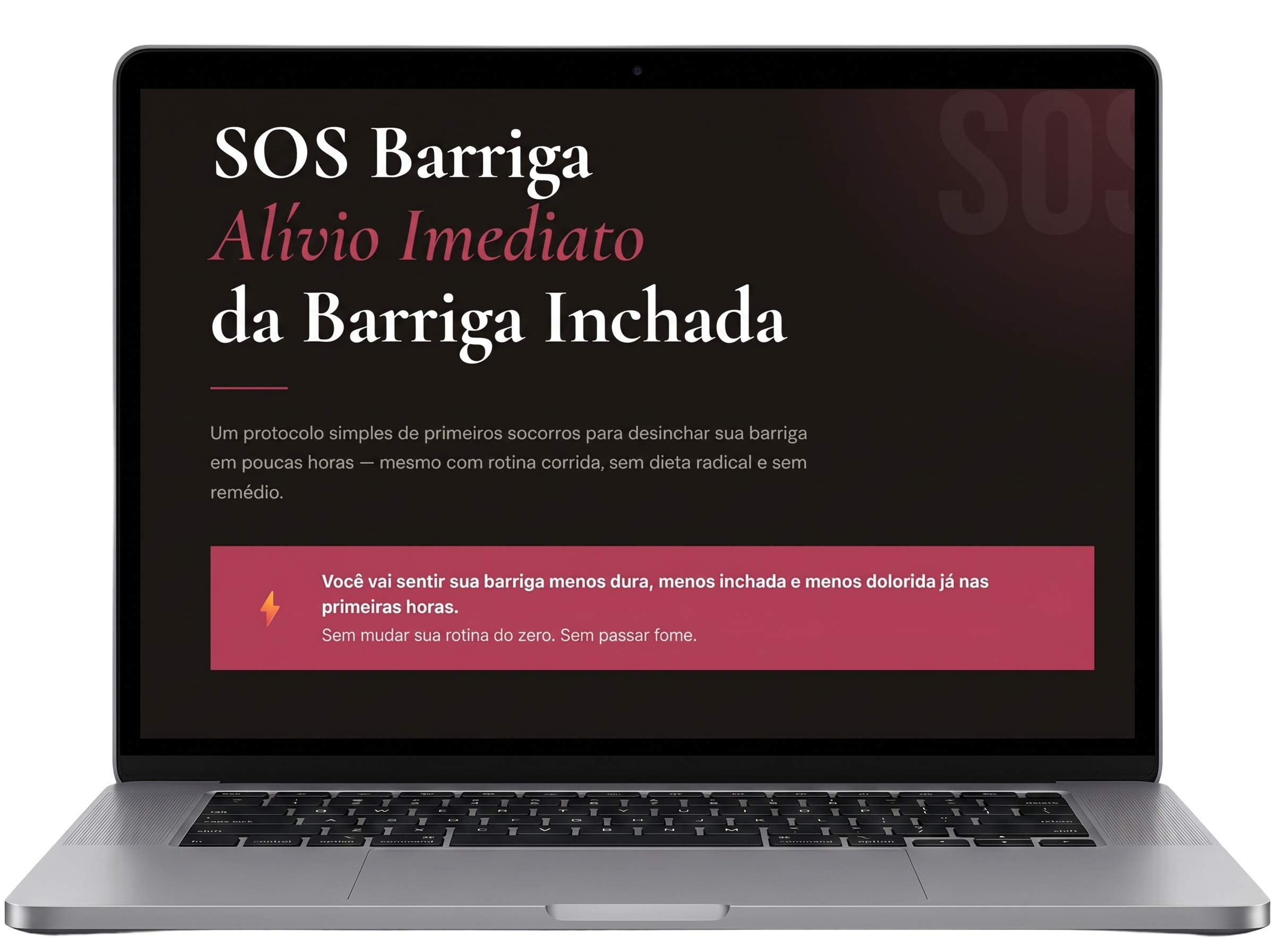Ebook SOS Barriga Inchada no notebook